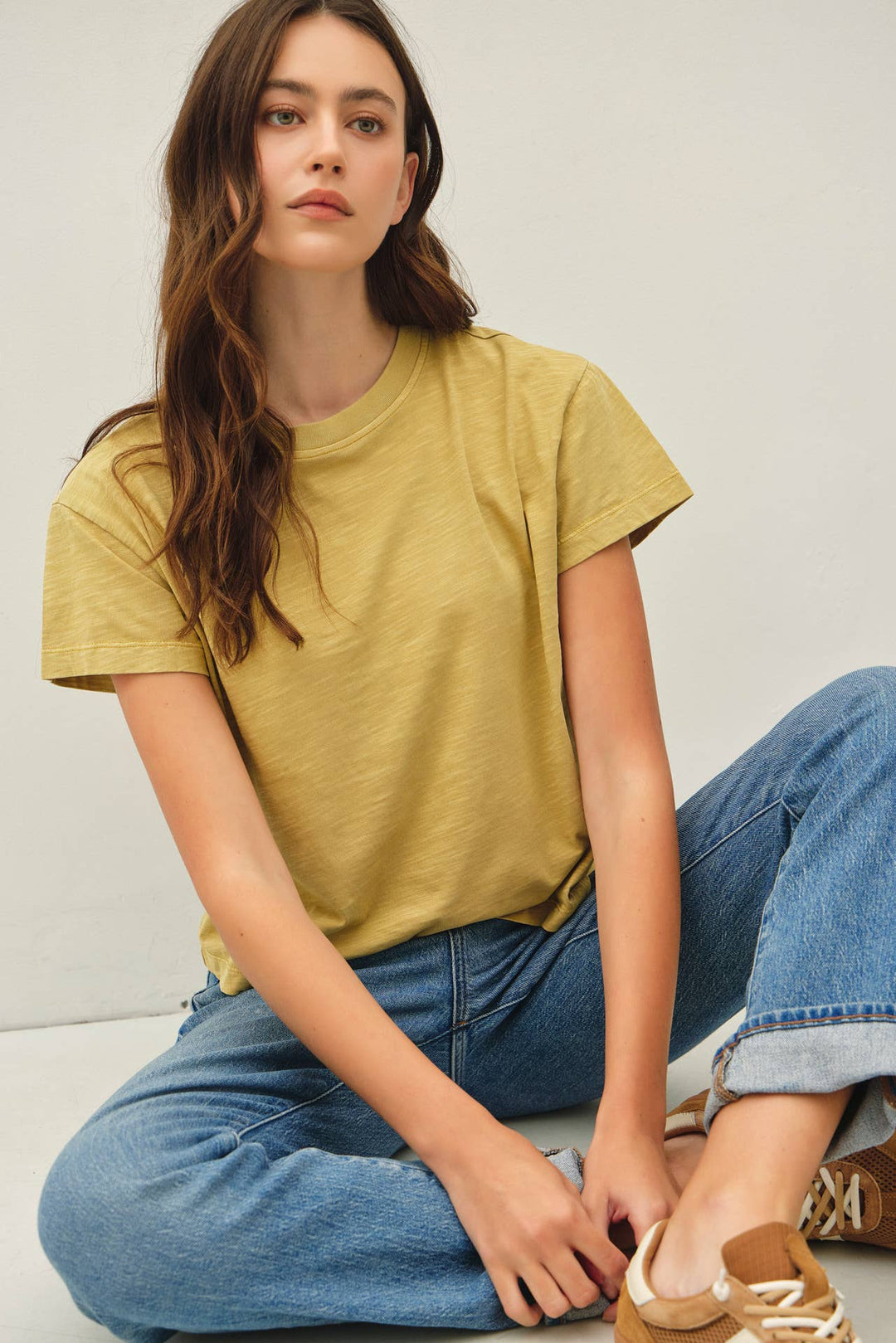 Garment Dyed Cotton Slub Short Sleeve Tee