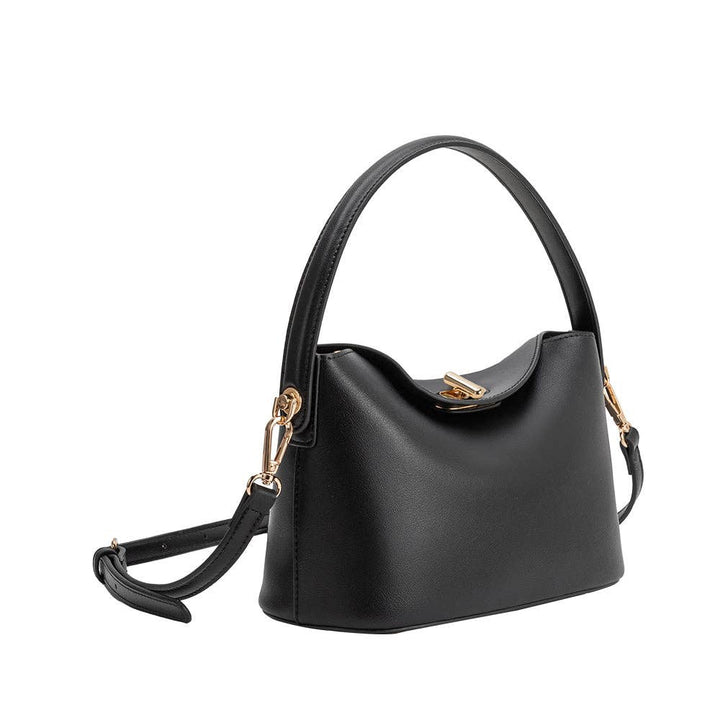 Lana Black Recycled Vegan Leather Crossbody Bag