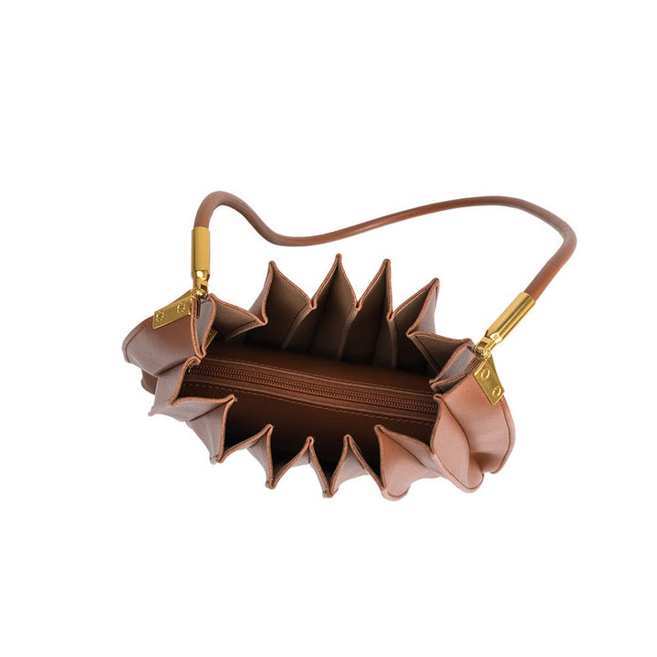 Carrie Saddle Pleated Vegan Leather Shoulder Bag