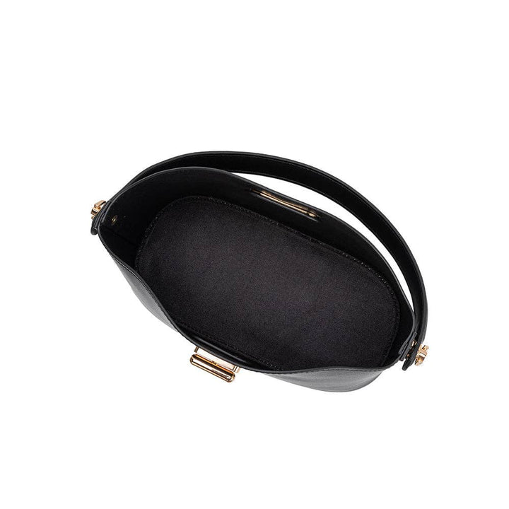 Lana Black Recycled Vegan Leather Crossbody Bag