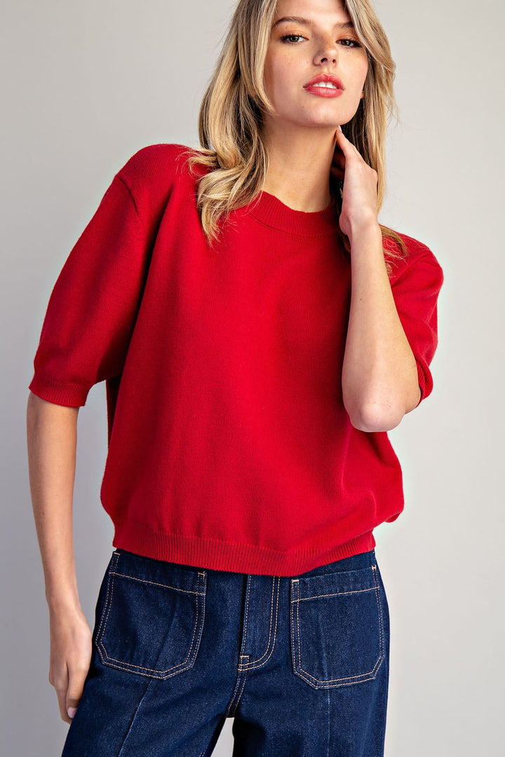 Round Neck Half Sleeve Sweater