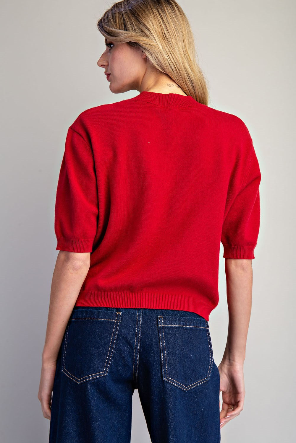 Round Neck Half Sleeve Sweater