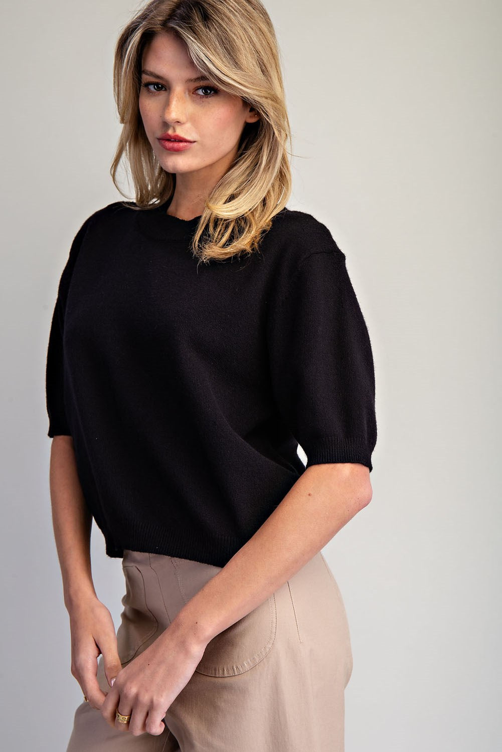 Round Neck Half Sleeve Sweater