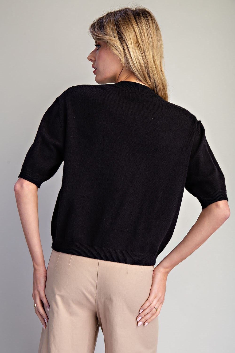 Round Neck Half Sleeve Sweater