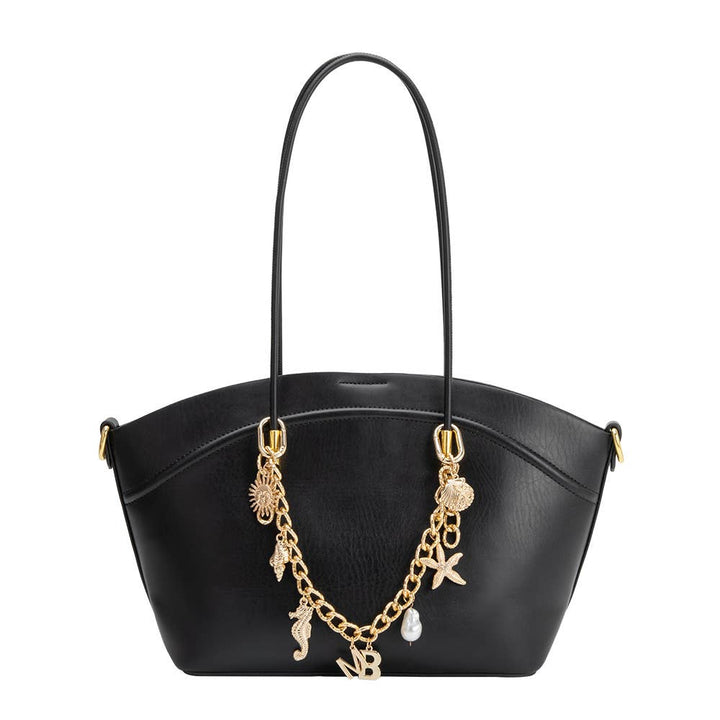 Hazel Black Recycled Vegan Leather Tote Bag
