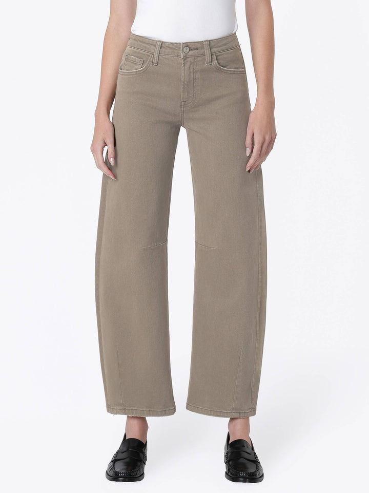 High Rise Darted Wide Leg Barrel Jeans
