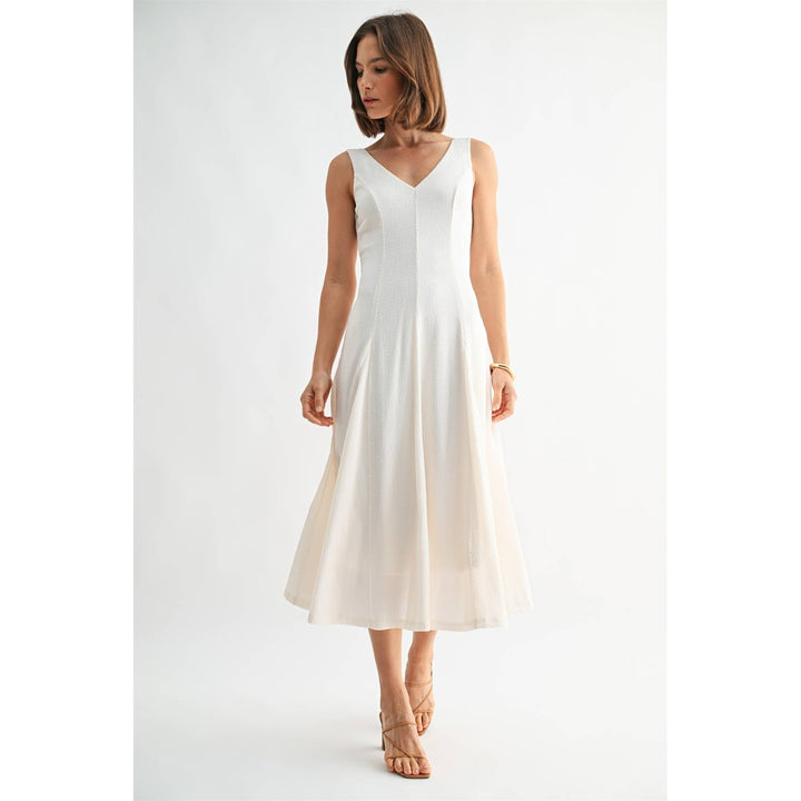 Textured Knit V-Neck Dress