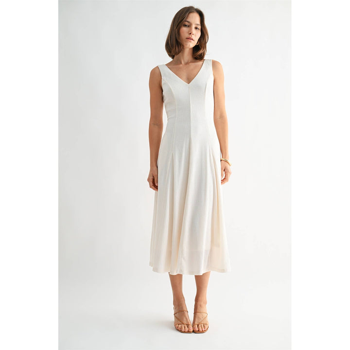 Textured Knit V-Neck Dress