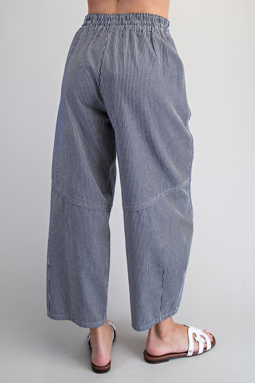 Striped Relaxed Fit Barrel Pants
