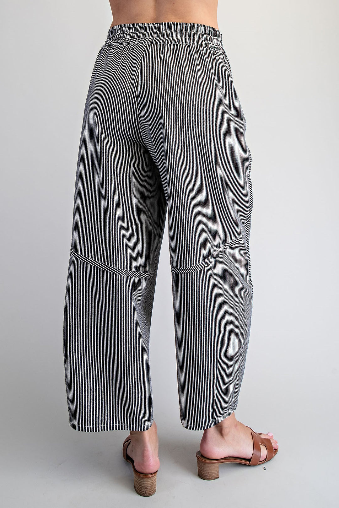 Striped Relaxed Fit Barrel Pants