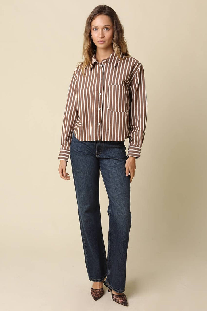 Leah Stripe Button-Up Shirt