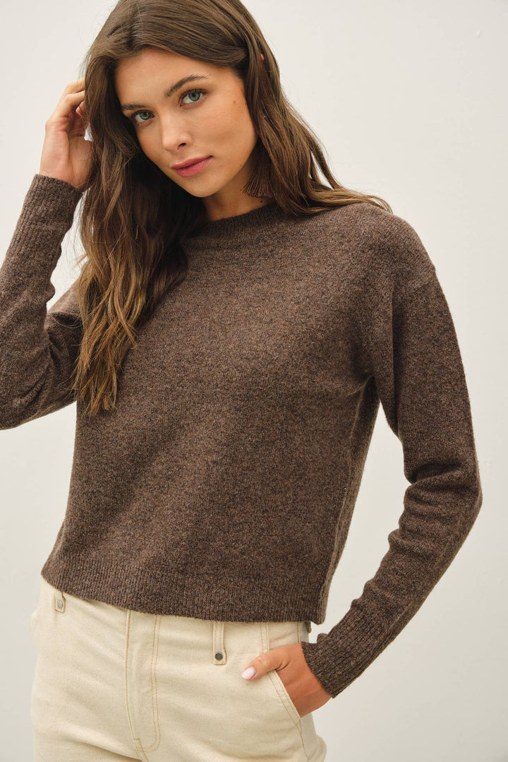 Classic Crew Neck Long Sleeve Knit Sweater