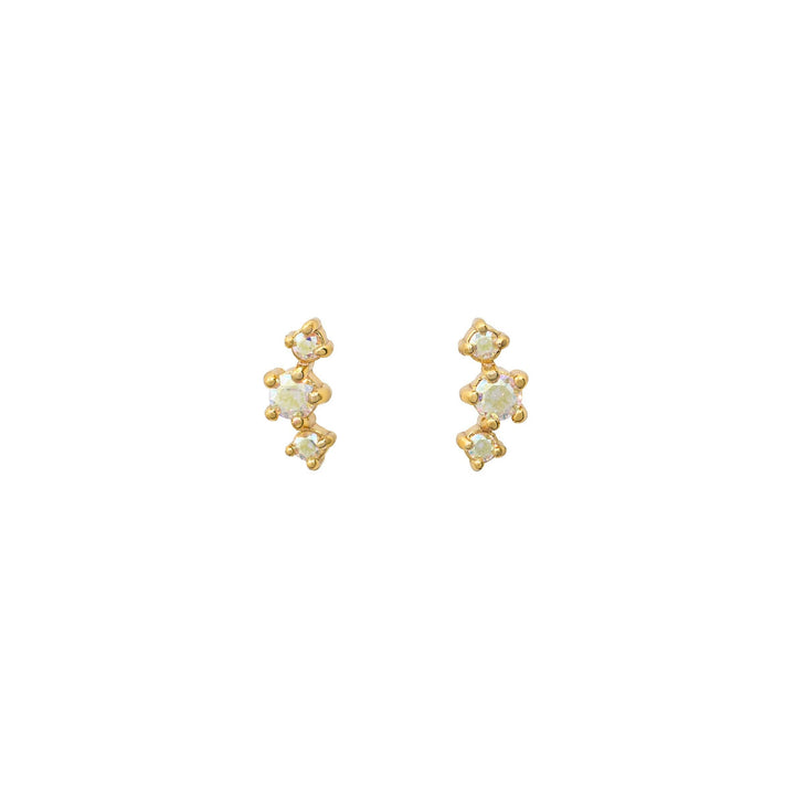 18K Gold Crystal Studs