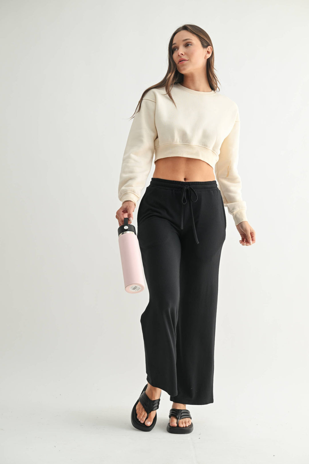 MVP Cropped Fleece Sweatshirt in Pearl