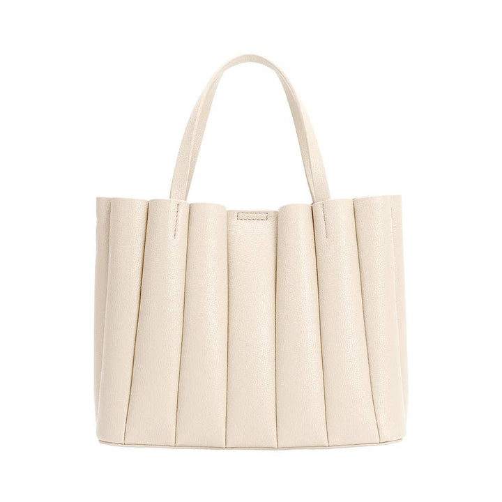 Adela Ivory Recycled Vegan Leather Tote Bag