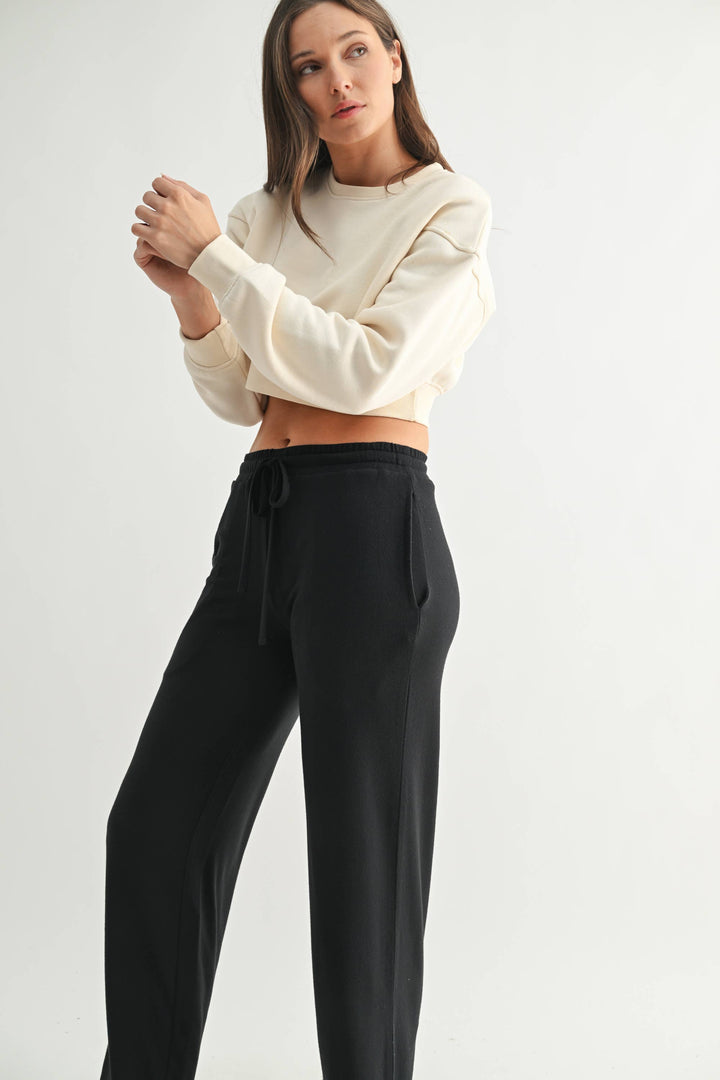 MVP Cropped Fleece Sweatshirt in Pearl