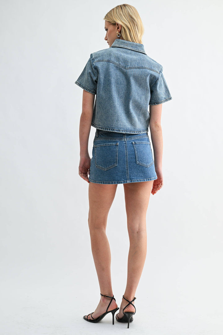 The Muse Mini-Shirt Medium Wash