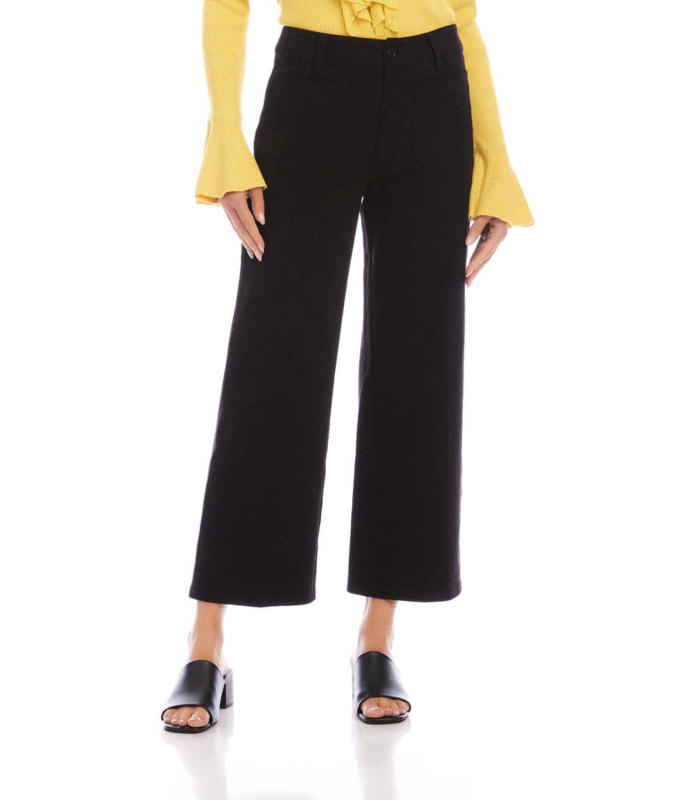 Lauren Patch Pocket Cropped Pants in Black