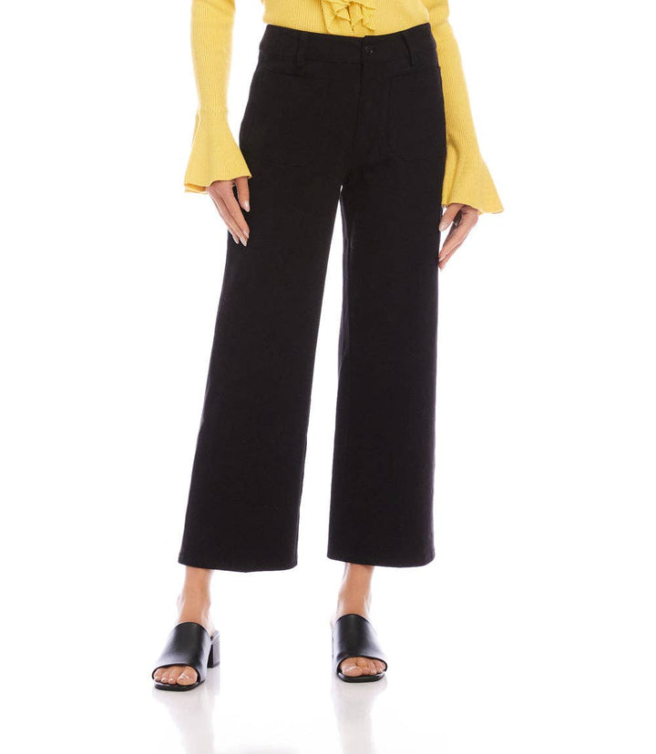 Lauren Patch Pocket Cropped Pants in Black
