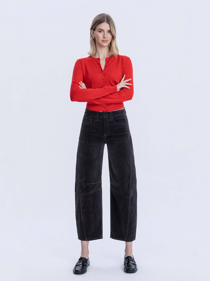 High Rise Corduroy Barrel Jeans