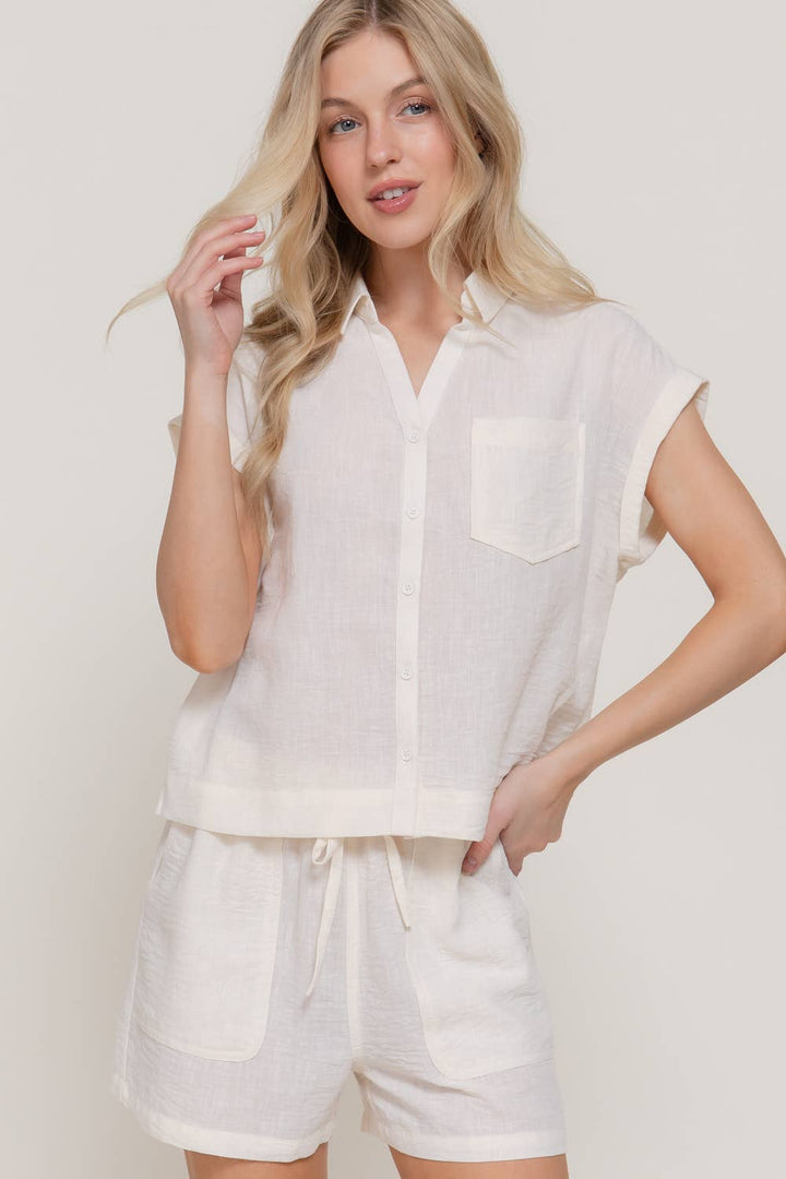 Linen Drawstring Shorts
