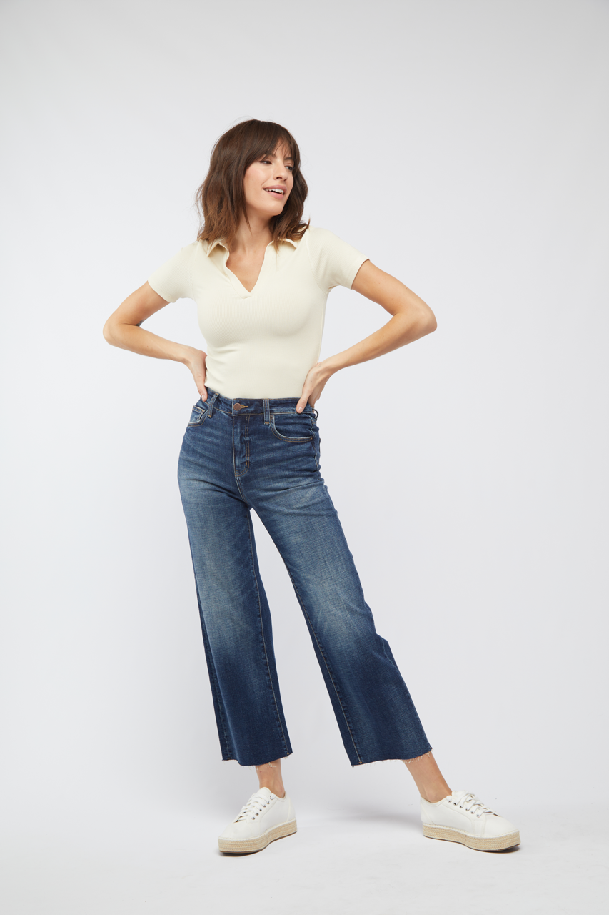 Aberdeen Ankle Crop High Rise Jean, Dark Aged Vintage, 24.5”