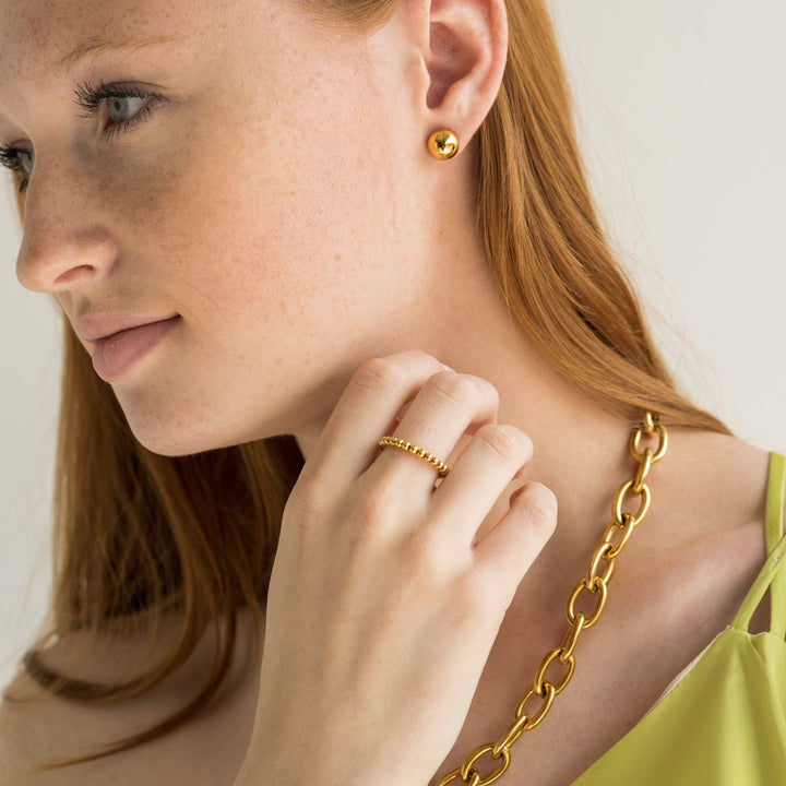 Waterproof Gold Mini Button Studs