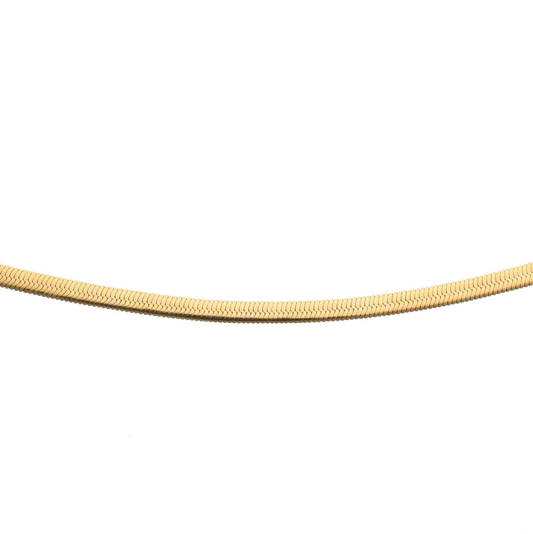 Waterproof Gold Herringbone Necklace