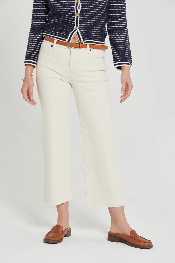 Ankle Crop High Rise Jean in Ivory