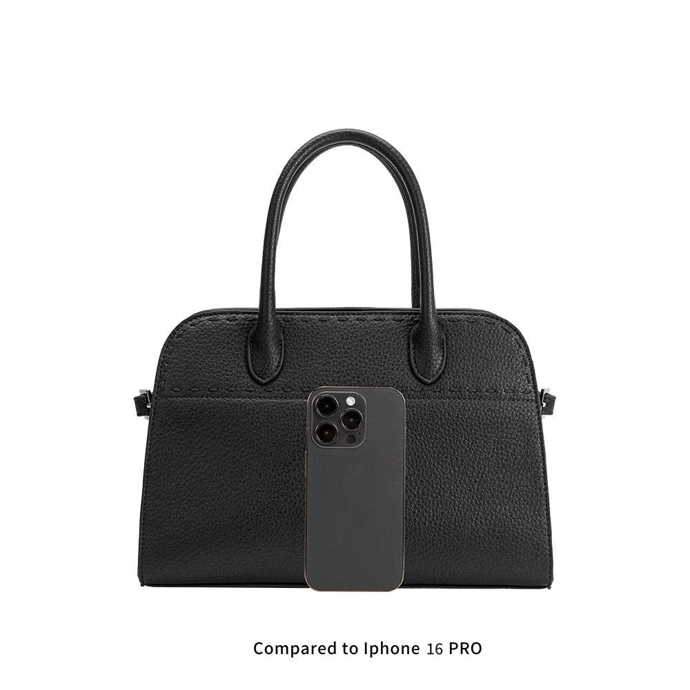 Marlo Black Recycled Vegan Leather Crossbody Bag