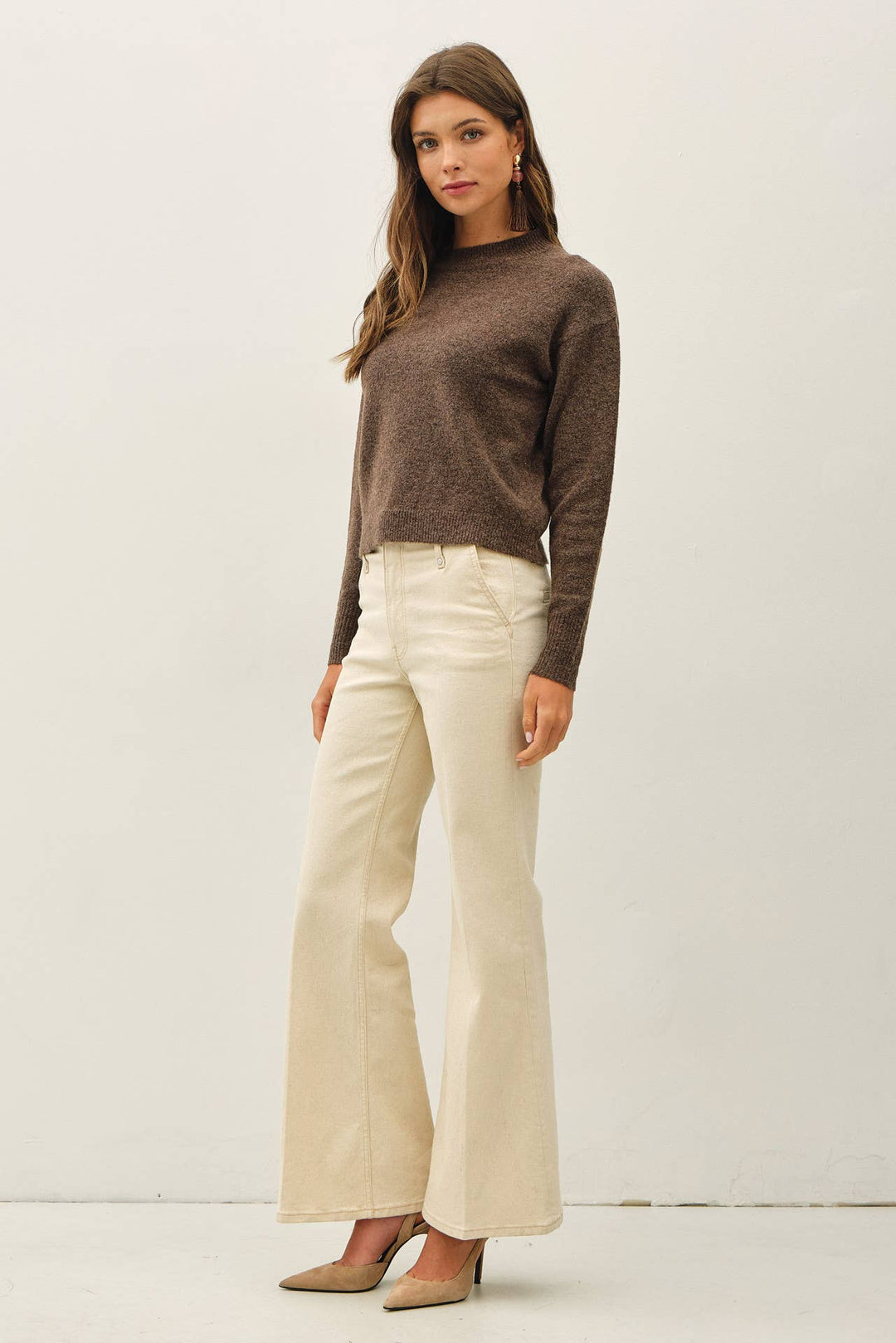 Classic Crew Neck Long Sleeve Knit Sweater