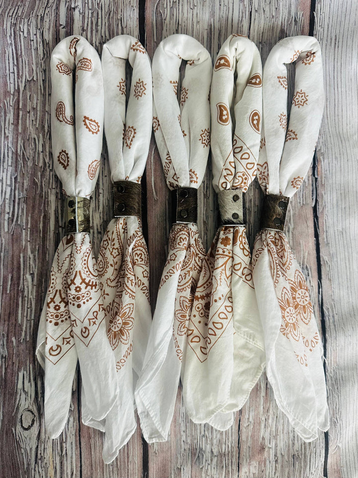 Vintage White Hand Dyed Bandana