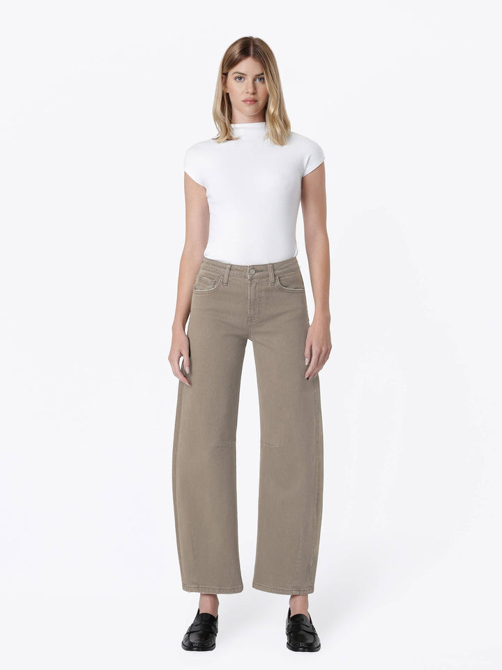 High Rise Darted Wide Leg Barrel Jeans