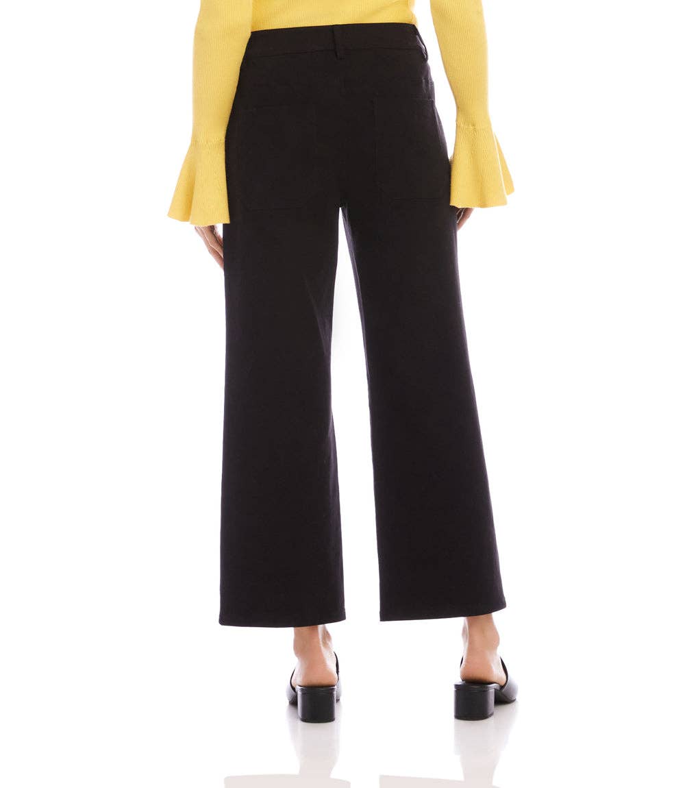 Lauren Patch Pocket Cropped Pants in Black