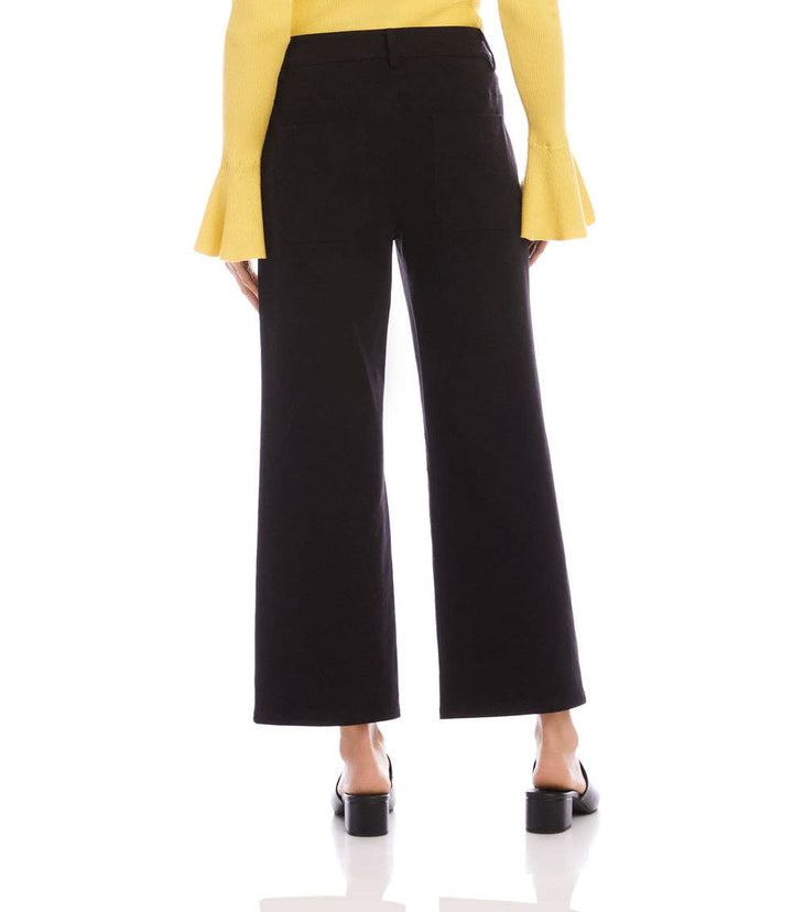 Lauren Patch Pocket Cropped Pants in Black