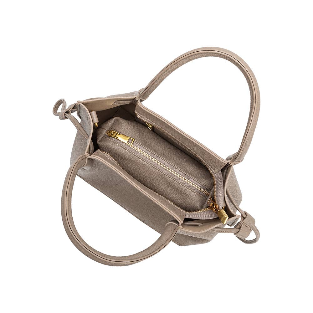 Tyler Taupe Recycled Vegan Leather Crossbody Bag