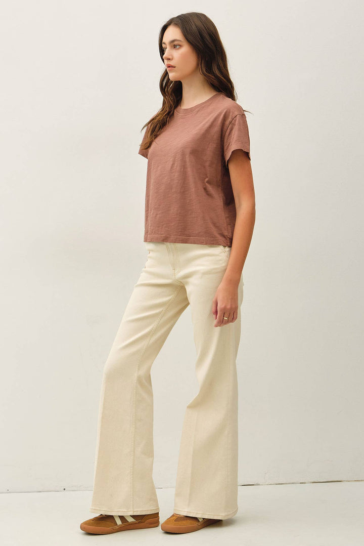 Garment Dyed Cotton Slub Short Sleeve Tee