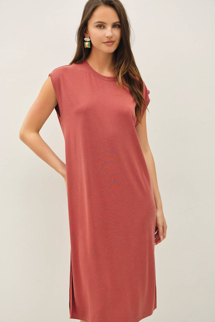 Modal Cap Sleeve Midi Dress