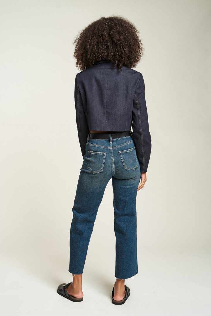 Aberdeen Ankle Crop High Rise Jean, Dark Aged Vintage, 24.5”