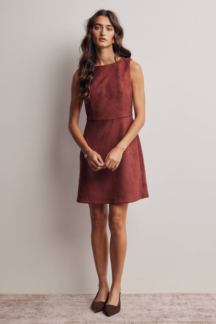 Stretch Suede Sleeveless Mini Dress FD0059