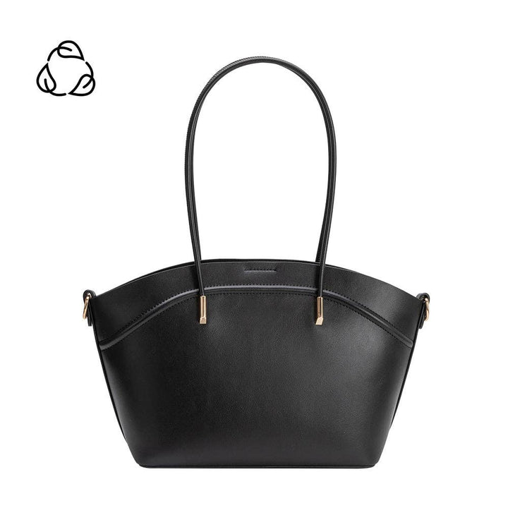 Hazel Black Recycled Vegan Leather Tote Bag