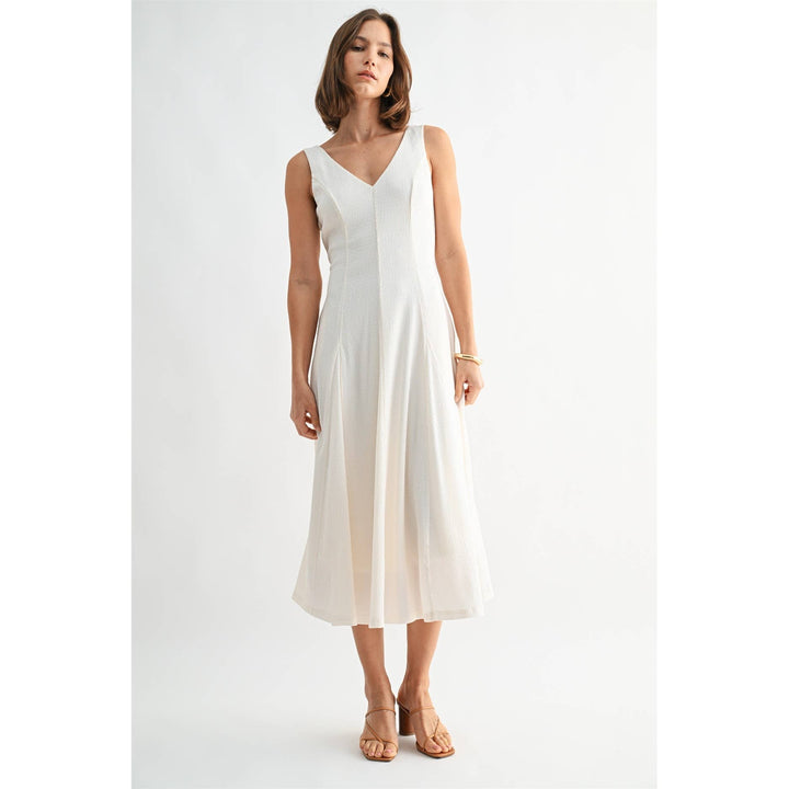 Textured Knit V-Neck Dress