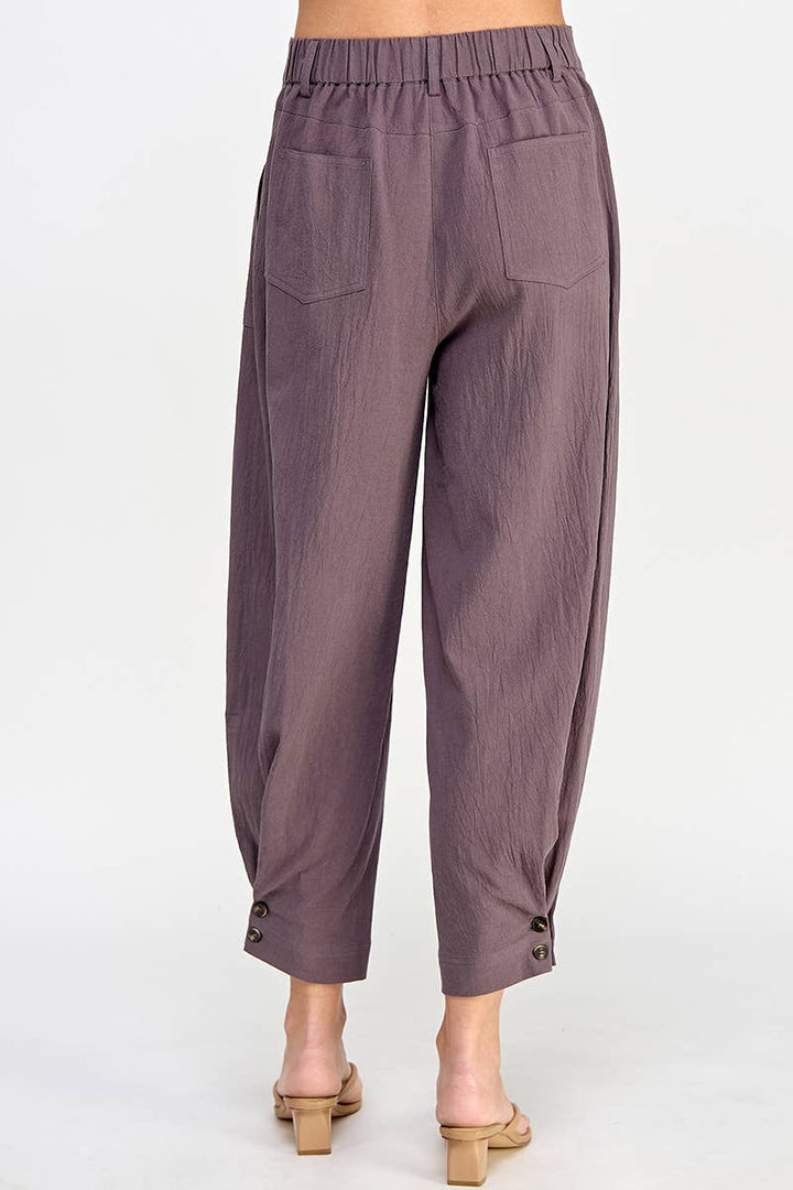 Tapered Pants with Button Detail