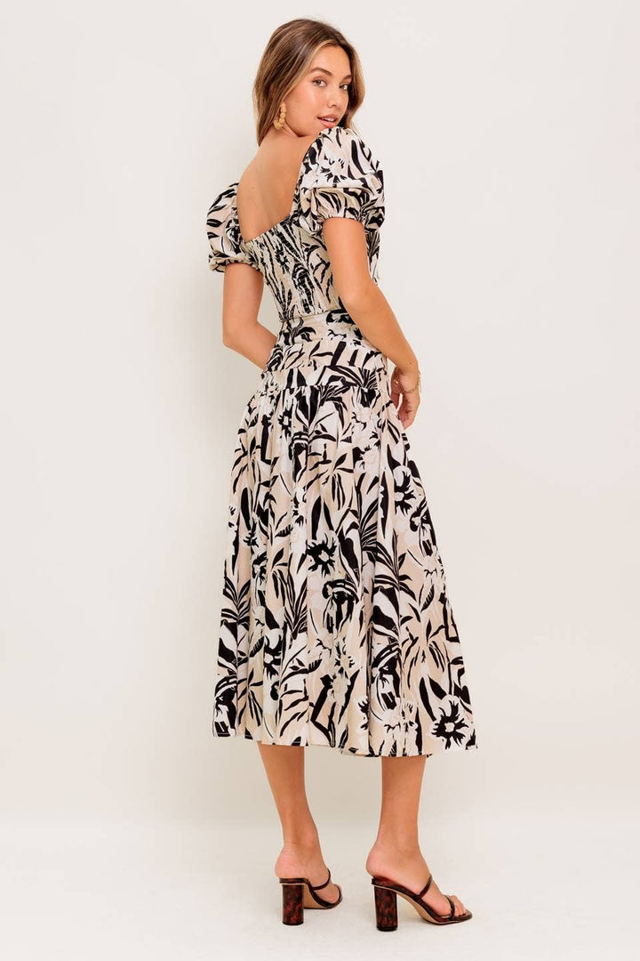 Black &amp; Taupe Printed Woven Top &amp; Skirt Set