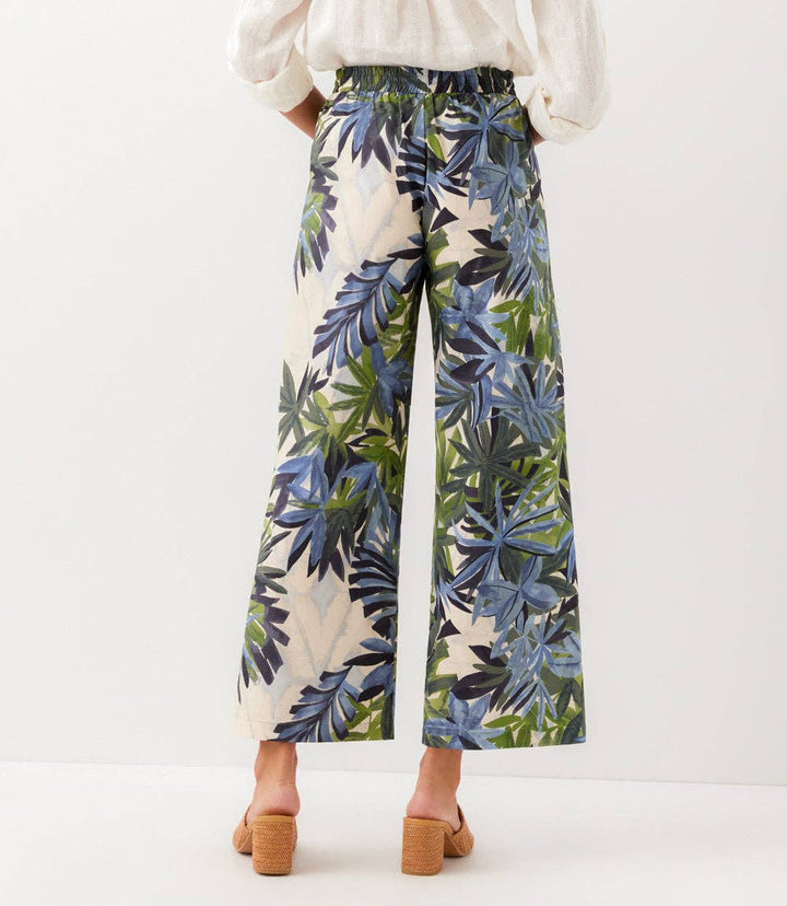 Island Palms Drawstring Ankle Pants