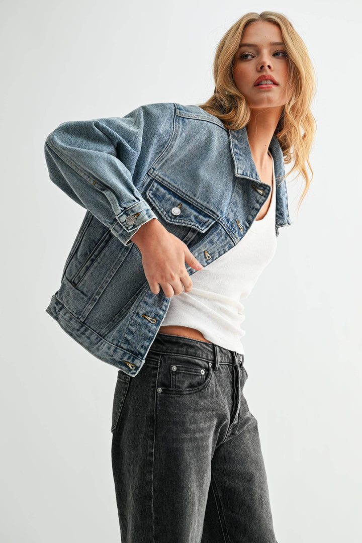 The Aura Cropped Denim Jacket