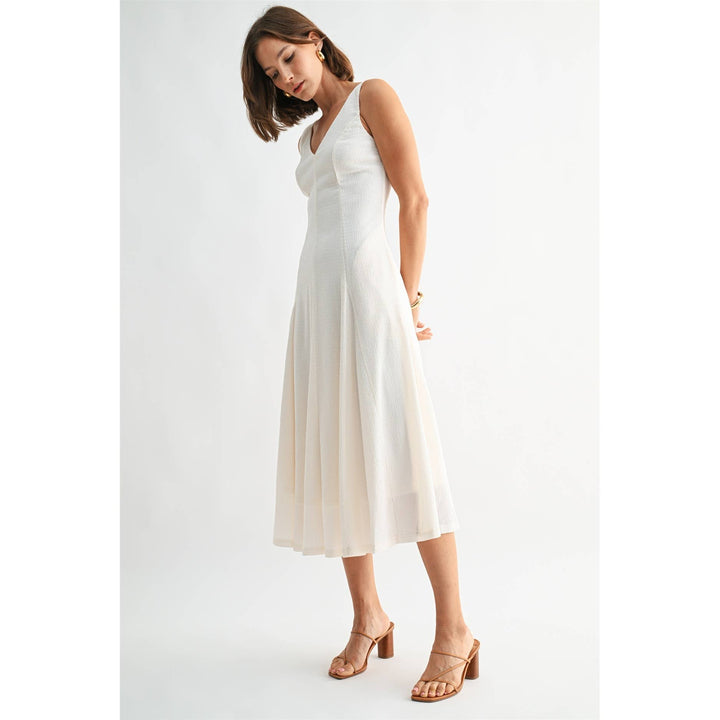 Textured Knit V-Neck Dress