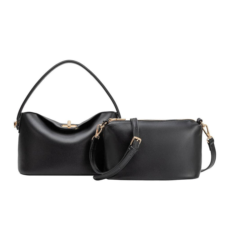 Lana Black Recycled Vegan Leather Crossbody Bag