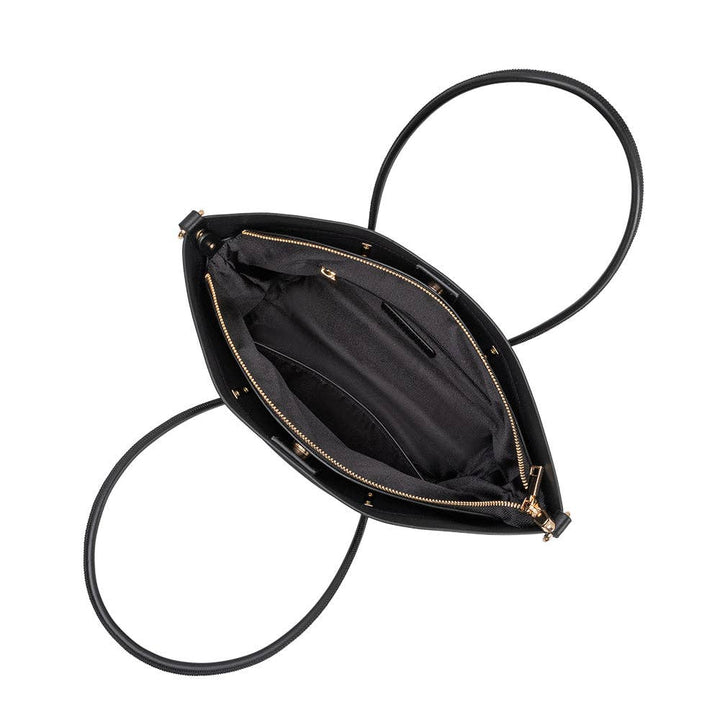 Hazel Black Recycled Vegan Leather Tote Bag