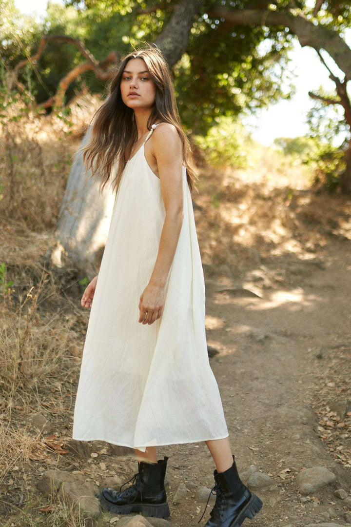 Sheer Maxi Dress with Beaded Strap